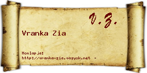 Vranka Zia névjegykártya